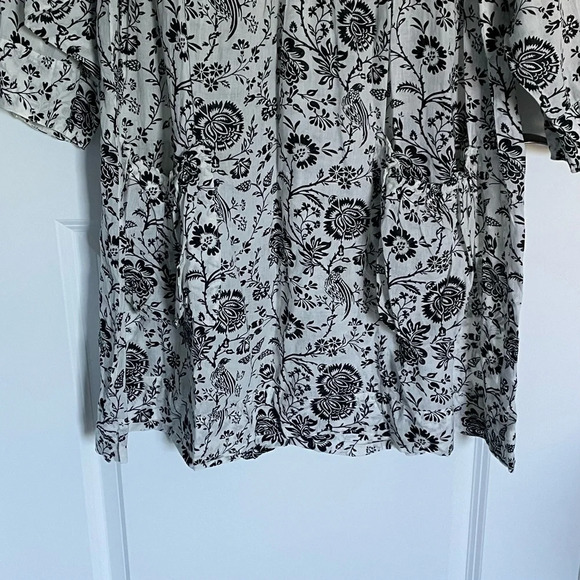 Masai Black Cream Bird Floral Print Mini Dress 29418 - Picture 7 of 16